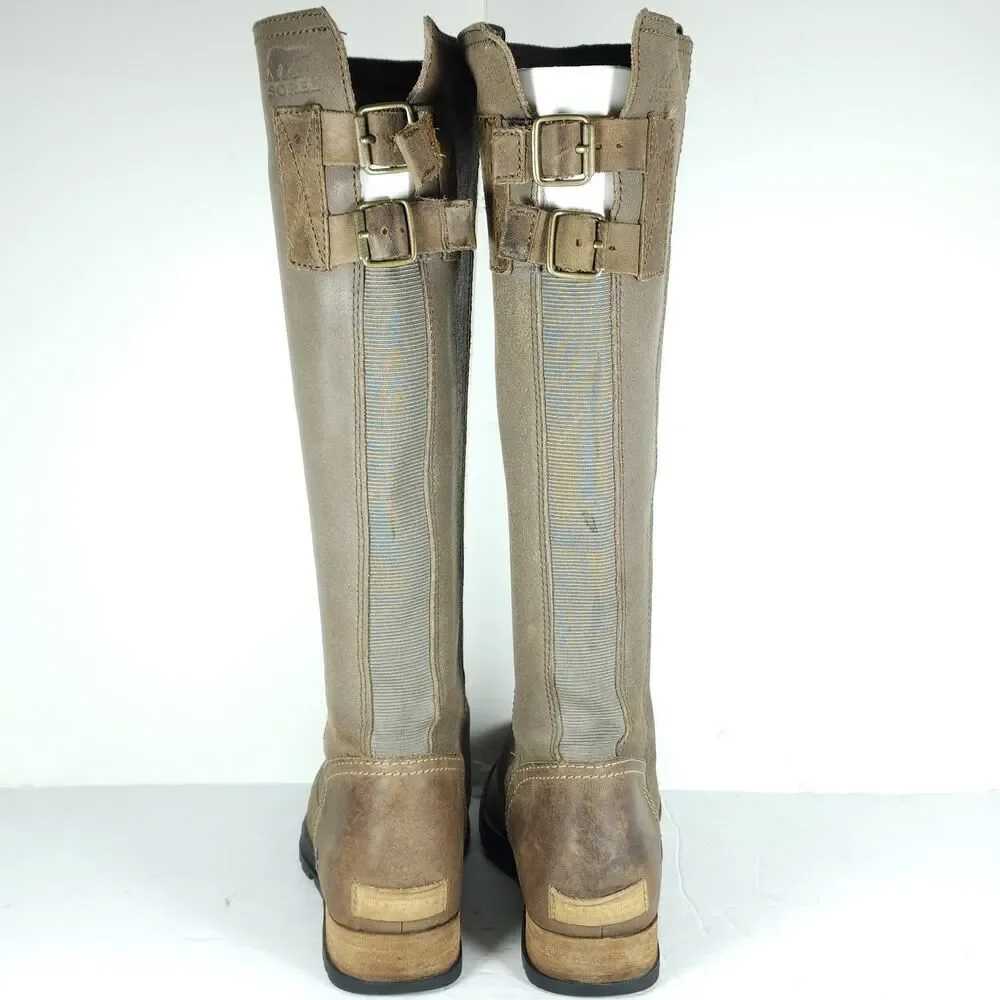 Sorel Women's Major US 7 Tobacco Full Grain Suede Leather Pull On Tall Boots